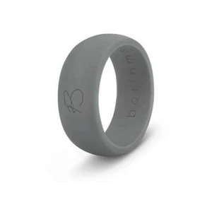 botthms Charcoal Silicone Wedding Ring for Men All Sports And Active Lifestyle - Picture 1 of 5