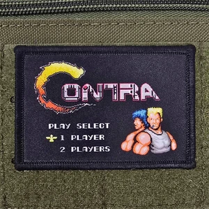 Contra Game Patch 1 Player Moral Tactical Military Army USA Flag Hook & Loop 3x2 - Picture 1 of 8