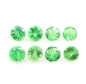 Lote de piedras preciosas granate tsavorita natural de 3x3 mm 5,00 quilates granate verde forma redonda - Imagen 1 de 5