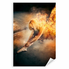 Postereck 2921 Poster Leinwand Feuer Ballerina, Ballett Tutu Tanz Flammen Rauch