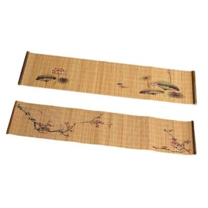 Set of 2 Chinese Bamboo Wood Tea Mats Zen Table Runner Coaster Pad Gifts - Picture 1 of 12