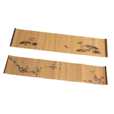 Set of 2 Chinese Bamboo Wood Tea Mats Zen Table Runner Coaster Pad Gifts - Image 1 of 4