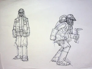 KARL ALTSTAETTER Signed Hand Drawn Comic Book Character Layout Art 8.5 x 11 - Picture 1 of 2