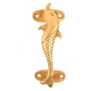 Handmade Ethnic Brass Dolphin Door Handle - Picture 1 of 2