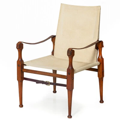 Sillón “Safari” antiguo británico antiguo antiguo antiguo de campaña de Roorkhee Foto 1 de 4