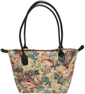 BELGISCHE HANDTASCHE GOBELIN MALTA STIL 36 CM X 24 CM, "TIFFANY" FLORALES DESIGN 09761 - Bild 1 von 3
