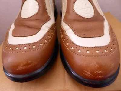 Zapatos de golf Sandbaggers Madison para mujer blancos marrones sin cordones talla 6 1/2 Foto 1 de 4