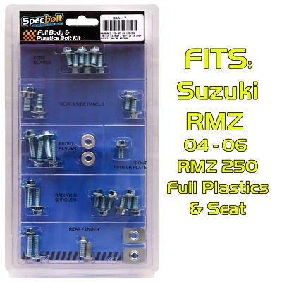 Kit de parafusos de plástico corpo inteiro SUZUKI RMZ 250 04-06 RMZ250 #KKA-17 SPECBOLT - Imagem 1 de 4