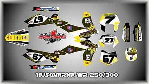 HUSQVARNA WR 250 - 300 2stroke 07-12 SEMI CUSTOM GRAPHICS KIT TEAM rocker - Picture 1 of 1