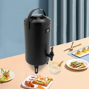Servidor dispensador de bebidas frías y calientes aislado 12L acero inoxidable negro - Imagen 1 de 23