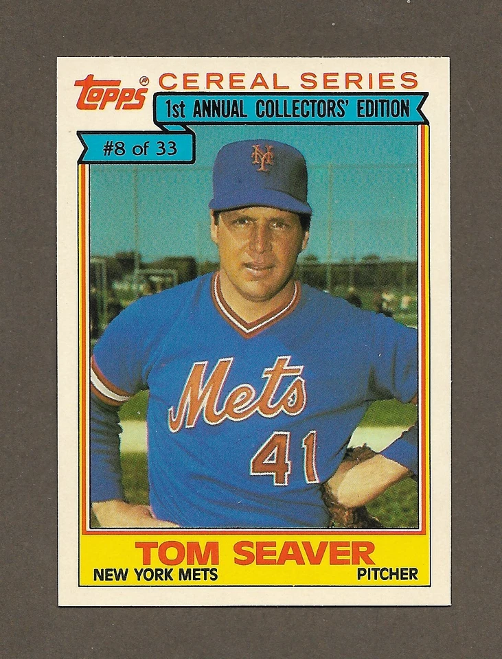 1984 Topps Cereal Series Tom Seaver #8 Mets HOF NMMT+/MINT FREE SHIPPING *SB008* - Image 1 of 1