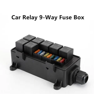 24V 9-Way New Fuse Relay Box with 5-Pin 40A Relays and Fuses For Car Truck Boat - Picture 1 of 5