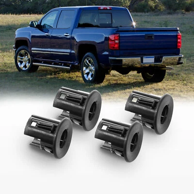 Fit 2007-2014 Chevrolet Silverado 4pcs Bumper Parking Assist Sensor Bezel Black Foto 1 de 4
