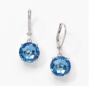 💎Touchstone Crystal 1” Drop Earrings Blue Rhodium New - Picture 1 of 6