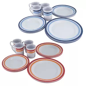 OUTDOOR Melamin Geschirr Set 16 tlg. Camping Essgeschirr Reise Picknick Teller - Bild 1 von 11