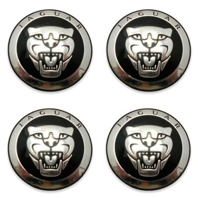 Center Caps Hubcaps Jaguar XF XJ XK F Type 8W93-1A096 OEM Wheel Black 59802 - Image 1 of 2