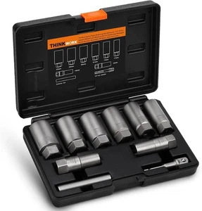 1/2 Inch Drive Lug Nut Extractor Set, Large Sizes, 10Pcs Wheel Lock Removal Kit, - Picture 1 of 7