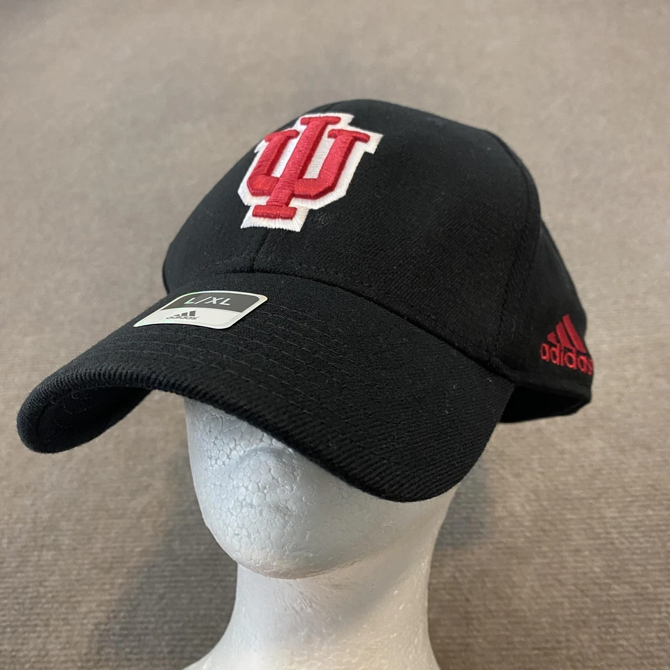 Indiana Hoosiers Gorra Ajustada Para Hombres L/XL Negro NCAA Baloncesto Adidas Foto 1 de 4