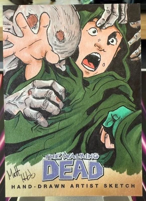 2013 Cryptozoic Walking Dead Comic S2 Walker Attack Sketch Matt Hebb 1/1 [y0537] - Image 1 of 2