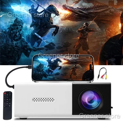 Mini Smart 3D LED Projector, Portable 4K/1080P Home Theater via HD Port - Image 1 of 4