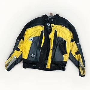Belstaff Microskin Cordura Armored Motorcycle Jacket - Medium - Yellow Vtg 2000s - Picture 1 of 19