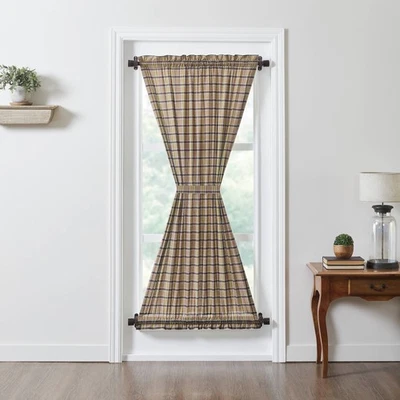 DOOR PANEL CURTAIN 72x40 RUSTIC COUNTRY PRIMITIVE PLAID | WYATT - Image 1 of 4