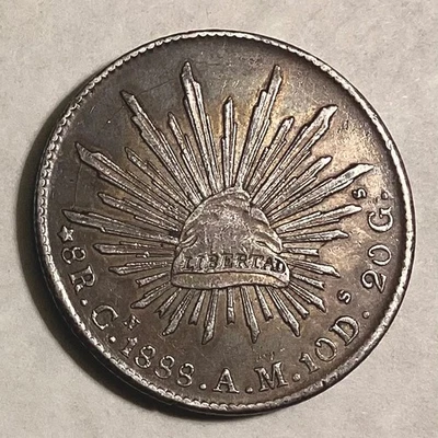 ~ 8 Reales de Plata México 1888 Cn AM Foto 1 de 2