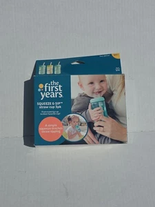The First Years Squeeze & Sip Toddler Straw Cups 7 oz 3 Count Ages 6+ Months - Picture 1 of 5