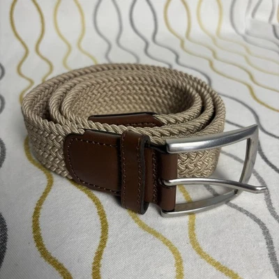 NWOT Lands End Men’s Khaki Braid Cord Belt Outdoor Dress Medium 37” Foto 1 de 4