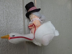 Vintage Mother Goose Handcrafted Yarn & Felt 5" Christmas Ornament Quality Work  - Picture 1 of 10