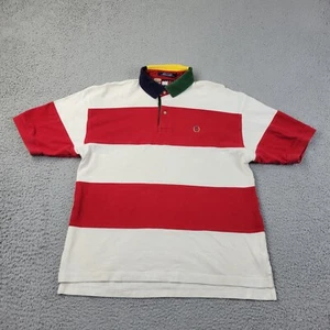 VTG Tommy Hilfiger Polo Mens XL Red White Cotton Short Sleeve Shirt Y2K 90s - Picture 1 of 10