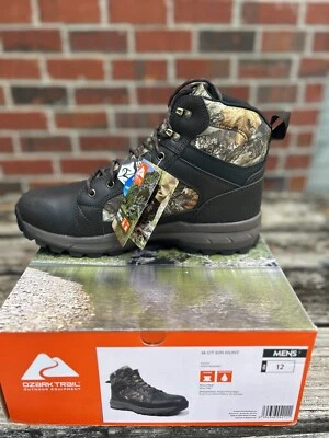 NIB Ozark Trail Realtree Camouflage Leather Waterproof Size 12 Hunting Boots - Image 1 of 4