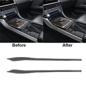 For Jaguar F-Pace X761 Carbon Fiber Car Interior Central Console Side Strip Trim - Foto 1 di 11