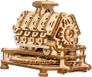 WOODEN CITY® V8 Motor, V8 Engine, Holzmodellbausatz, 3D Holzpuzzle, Modell Hobby - Bild 1 von 10