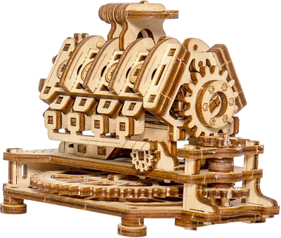 Wooden City V8 Motore, Set Modellismo Legno, 3D Puzzle Legno, Modello di Hobby - Immagine 1 di 4