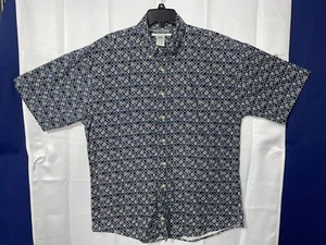 Men’s Munsingwear Golf Classics Blue Patterned Short Sleeve Cotton Shirt Sz L - Picture 1 of 14