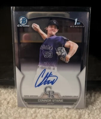 2023 Bowman Chrome - Prospect Autographs Connor Staine #CPA-CSE  (AU, RC) - Image 1 of 2