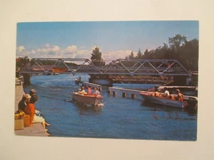 Clam River Michigan Postkarte alte Drehbrücke Torch Lake Clam River MI - Bild 1 von 2