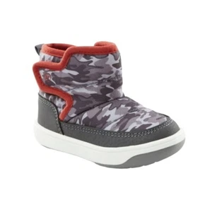 Surprize by Stride Rite Baby's Aster Boots - Gray/Red - 4M - Boys - Picture 1 of 11