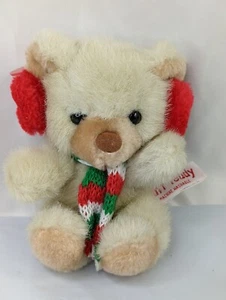 Russ Tuff Teddy Bear Plush 6 Inch Red Earmuffs Stuffed Animal Toy - Picture 1 of 7