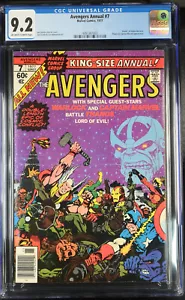 Avengers Annual #7 CGC 9.2 - 1977 - Starlin art, Thanos, Death of Adam Warlock - Imagen 1 de 2