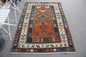 Vintage Rugs, Anatolian Rug, Turkish Rugs, 4.2x6 ft Area Rugs, Home Decor Rugs - Picture 1 of 10