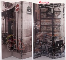 SEPARE' PARAVENTO LEGNO Bici Paris Papaveri DIVISORIO MEDICO parete vetrine h180