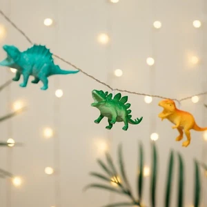 8 LED weiche Kunststoff Dinosaurier String Lichter - warmweiße LEDs - batteriebetrieben - Bild 1 von 11