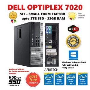 DELL OPTIPLEX 7020 9020 i7-4th 2TB SSD 32GB RAM Win 10 Pro Desktop SFF WiFi VAT* - Picture 1 of 7
