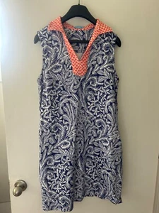 SÜSS! J. McLaughlin MEDIUM Catalina ärmelloses blaues Kleid mit Stoffkragen - Bild 1 von 5