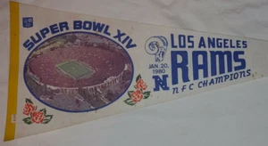 NFL Los Angeles Rams Superbowl X IV Pennant Vintage - Picture 1 of 3