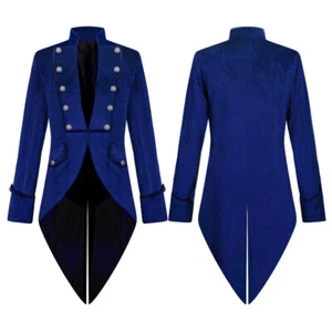 Herren Vampir lange Jacke Rock Mantel Showman Smoking Heckmantel Kostüm - Bild 1 von 13
