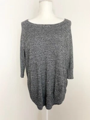 Suéter túnica tejido Express para mujer talla XS negro blanco cuello barco dobladillo redondo Foto 1 de 4