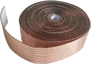 Rose Gold Roll Self-Adhesive REAL Glass Craft Mini Square round Mirrors Mosaic T - Picture 1 of 2
